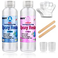 HXDZFX Barra de cristal transparente con revestimiento de resina epoxi para mesa de madera- kit de 275g-250ml